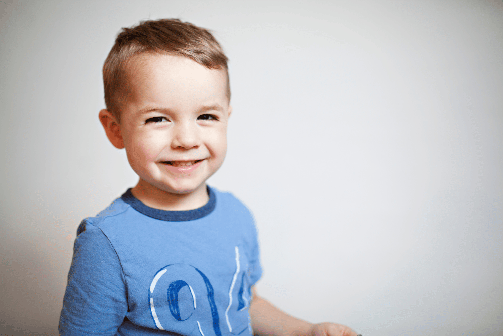 little boy smiling